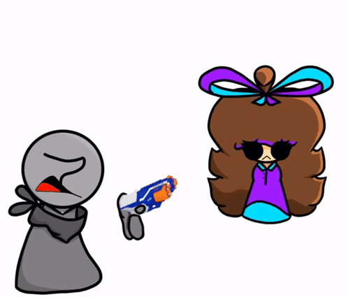 A Cartoon Drawing Of A Girl With Sunglasses And A Bow GIF
