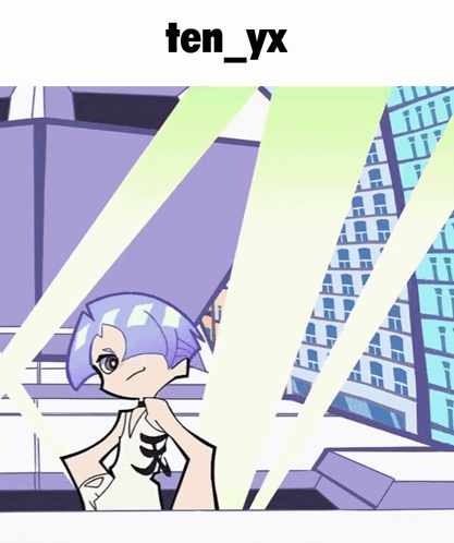 A Cartoon Drawing Of A Girl With The Name Ten_yx Above Her GIF