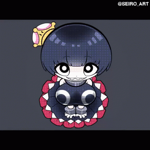 A Cartoon Drawing Of A Girl With The Word Bark On The Top GIF