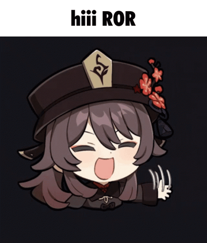 A Cartoon Drawing Of A Girl With The Words Hiii Ror On The Bottom GIF