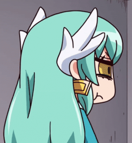 A Cartoon Drawing Of A Girl With Wings On Her Head GIF