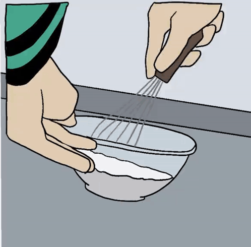 a cartoon drawing of a glass being poured into a pan