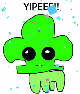 A Cartoon Drawing Of A Green Cactus With The Words Yipeee Written Above It GIF