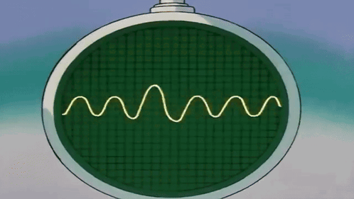 A Cartoon Drawing Of A Green Circle With A Wave On It GIF