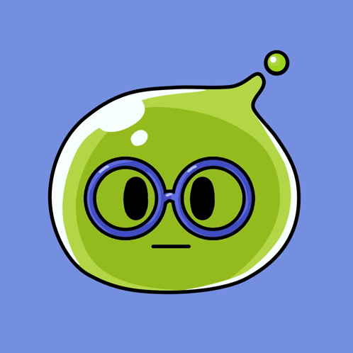 A Cartoon Drawing Of A Green Face With Glasses And Red Question Marks Above It GIF