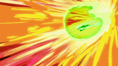 A Cartoon Drawing Of A Green Sphere Being Thrown Into The Air GIF
