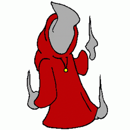 A Cartoon Drawing Of A Grim Reaper Wearing A Red Cloak GIF