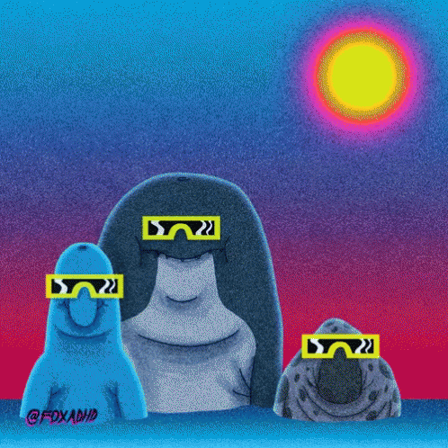 A Cartoon Drawing Of A Group Of Animals Wearing 3D Glasses By Foxand GIF