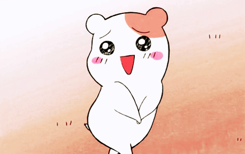 A Cartoon Drawing Of A Hamster With A Red Nose And Pink Cheeks GIF