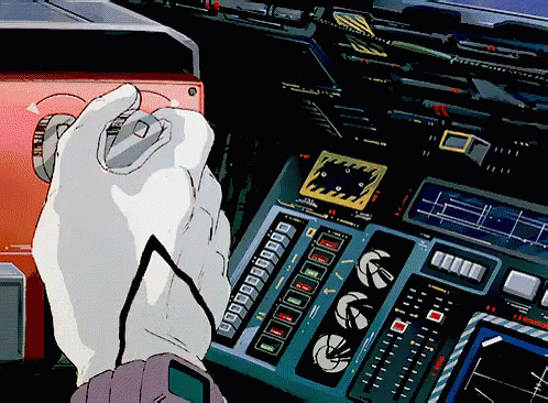 A Cartoon Drawing Of A Hand Holding A Remote Control In Front Of A Dashboard GIF