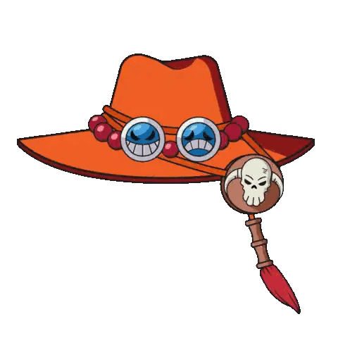 a cartoon drawing of a hat with a skull and a feather