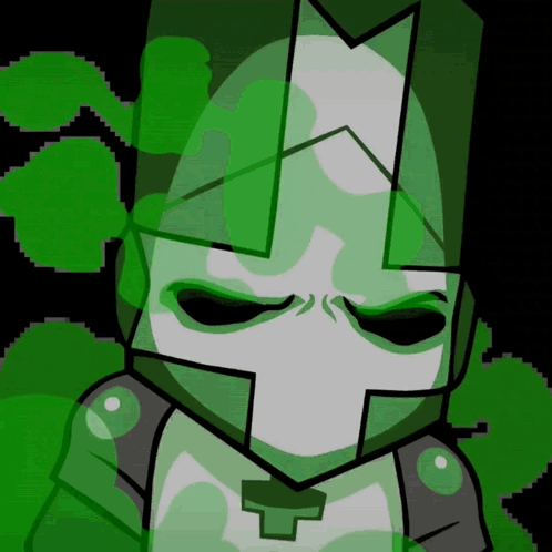 A Cartoon Drawing Of A Knight With A Green Background GIF