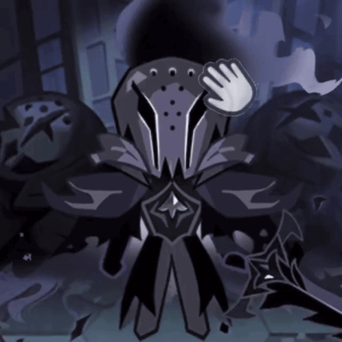 a cartoon drawing of a knight with a hand covering his face