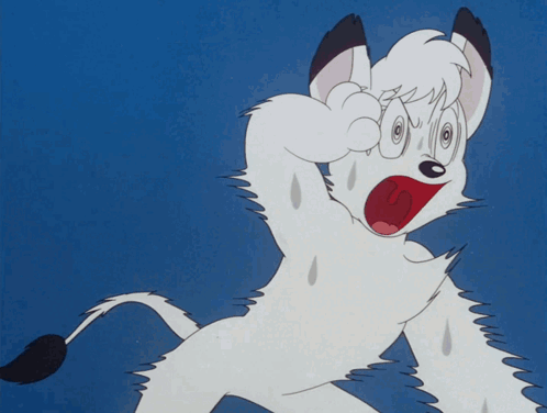 A Cartoon Drawing Of A Lion With A Surprised Look On His Face GIF