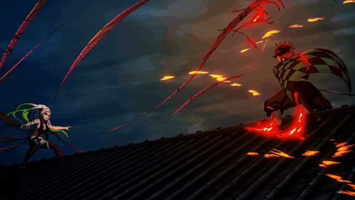 A Cartoon Drawing Of A Man And A Woman Fighting With A Sword GIF