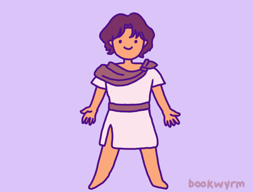 A Cartoon Drawing Of A Man Holding A Bow And Arrow With The Name Bookwyrm Below Him GIF