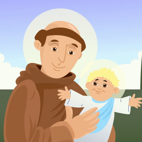 A Cartoon Drawing Of A Man Holding A Child GIF