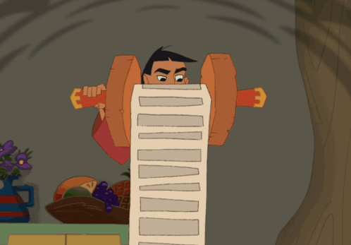 A Cartoon Drawing Of A Man Holding A Pencil GIF