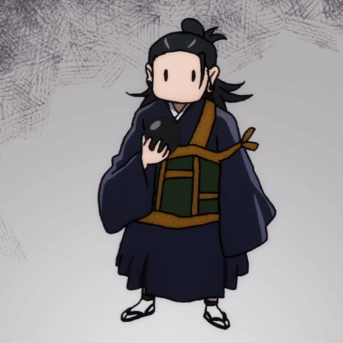 A Cartoon Drawing Of A Man In A Black Robe Holding A Black Object GIF