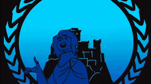 A Cartoon Drawing Of A Man In A Blue Robe GIF