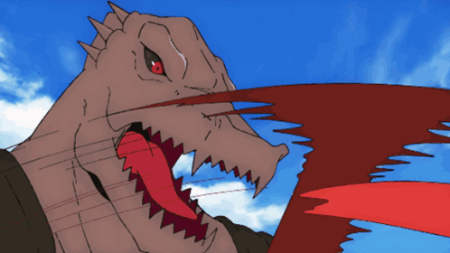 A Cartoon Drawing Of A Man In A Red Shirt With His Mouth Open GIF