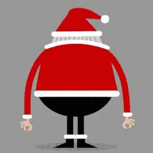 A Cartoon Drawing Of A Man In A Santa Hat With The Word Ho On The Bottom GIF