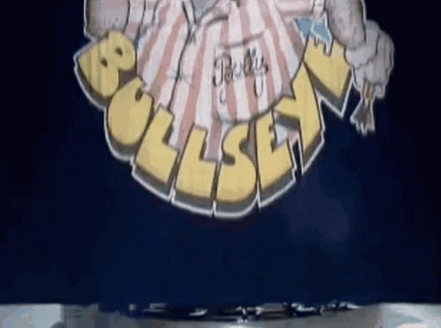 A Cartoon Drawing Of A Man In A Striped Shirt With The Words Bullsex Written In Yellow Letters GIF