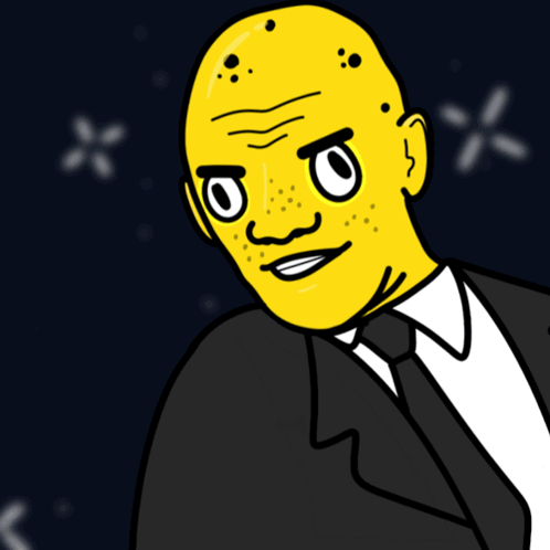 A Cartoon Drawing Of A Man In A Suit And Tie Holding An Egg GIF