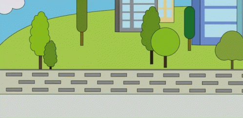 A Cartoon Drawing Of A Man In A Suit And Tie Walking Down A Street GIF