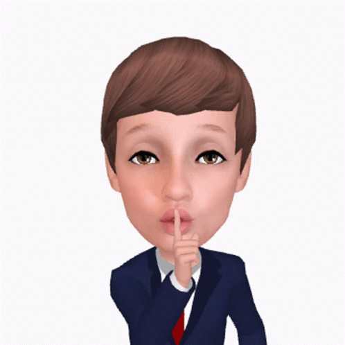 A Cartoon Drawing Of A Man In A Suit And Tie With Speech Bubbles Behind Him GIF