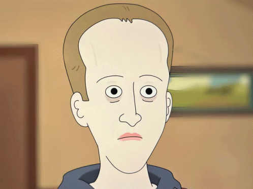 A Cartoon Drawing Of A Man 'S Face With Big Eyes GIF