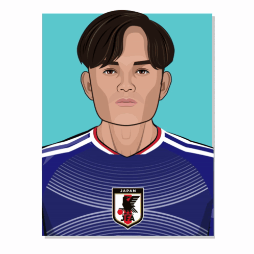 A Cartoon Drawing Of A Man Wearing A Jersey That Says Japan GIF