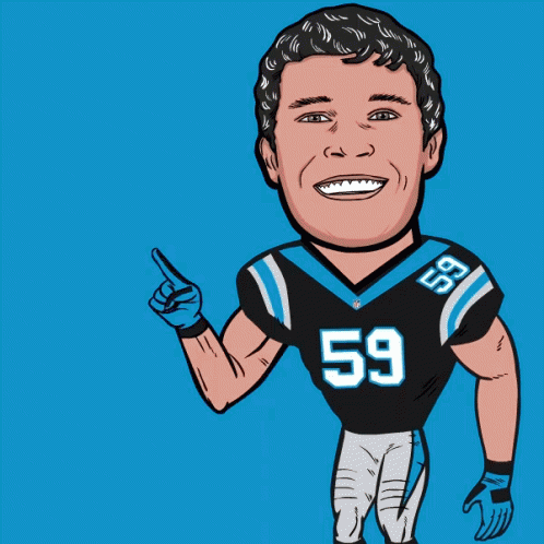 A Cartoon Drawing Of A Man Wearing A Jersey With The Number 59 On It GIF