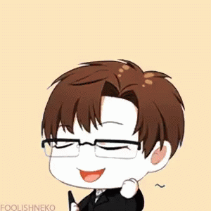A Cartoon Drawing Of A Man Wearing Glasses And A Suit . GIF