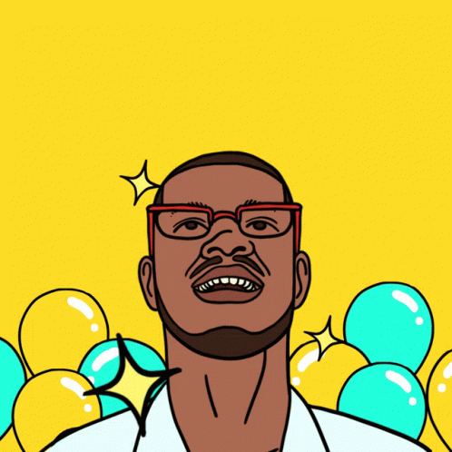 A Cartoon Drawing Of A Man Wearing Glasses And A White Shirt GIF