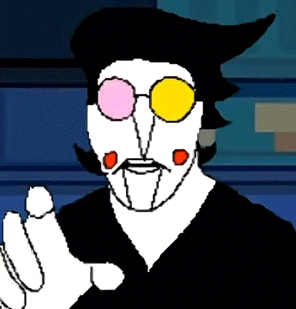 A Cartoon Drawing Of A Man Wearing Sunglasses And A Mustache . GIF