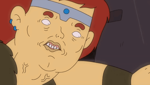 A Cartoon Drawing Of A Man With A Blue Headband On His Head GIF