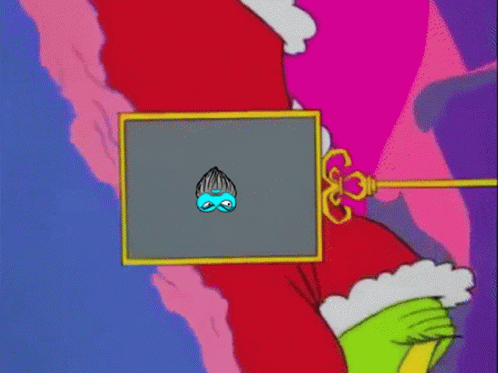 A Cartoon Drawing Of A Man With A Blue Mask GIF