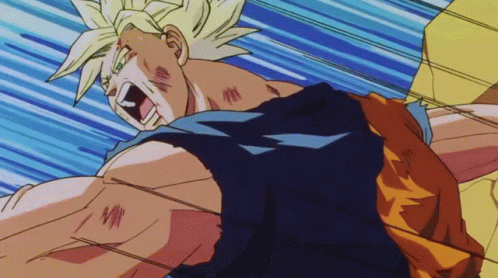 A Cartoon Drawing Of A Man With A Blue Shirt And Orange Shorts GIF
