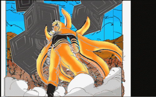 A Cartoon Drawing Of A Man With A Long Orange Tail GIF