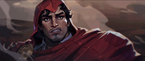 A Cartoon Drawing Of A Man With A Red Hood GIF