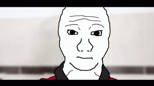 A Cartoon Drawing Of A Man With A Sad Face GIF