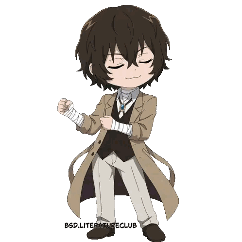 a cartoon drawing of a man with bandages on his hands and the words bsd literature club below him