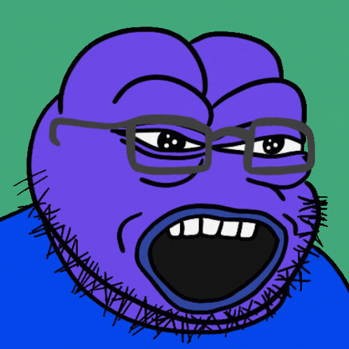 A Cartoon Drawing Of A Man With Glasses And A Blue Shirt GIF