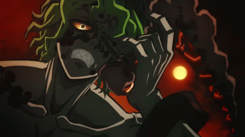 A Cartoon Drawing Of A Man With Green Hair And A Yellow Eye GIF