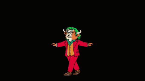 A Cartoon Drawing Of A Man With Horns And A Beard GIF