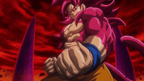 A Cartoon Drawing Of A Man With Pink Hair GIF