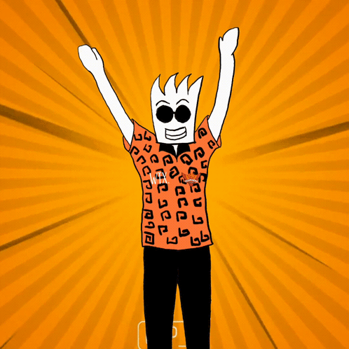 A Cartoon Drawing Of A Man With The Number 6 On The Bottom GIF