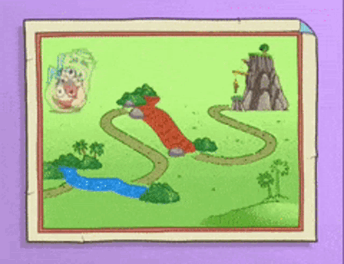 A Cartoon Drawing Of A Map With The Letter S In The Middle GIF