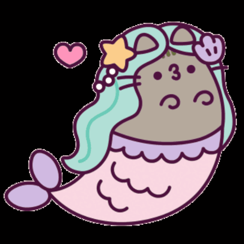 A Cartoon Drawing Of A Mermaid With The Number 3 On Her Face GIF